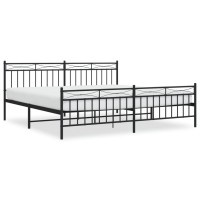 vidaXL Metal Bed Frame with Headboard and Footboard聽Black 76