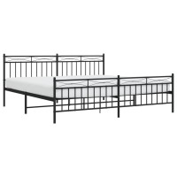 vidaXL Metal Bed Frame with Headboard and Footboard聽Black 76