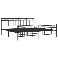 vidaXL Metal Bed Frame with Headboard and Footboard聽Black 76