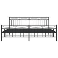 vidaXL Metal Bed Frame with Headboard and Footboard聽Black 76