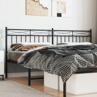 vidaXL Metal Headboard Black 76