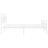 vidaXL Metal Bed Frame with Headboard and Footboard聽White 59.1