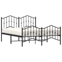 Vidaxl Metal Bed Frame With Headboard And Footboardblack 53.1