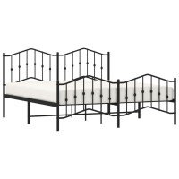 vidaXL Metal Bed Frame with Headboard&Footboard聽Black 72