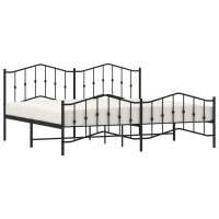 vidaXL Metal Bed Frame with Headboard and Footboard聽Black 76