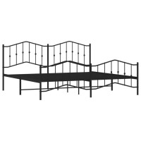 vidaXL Metal Bed Frame with Headboard and Footboard聽Black 76