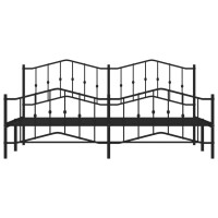 vidaXL Metal Bed Frame with Headboard and Footboard聽Black 76