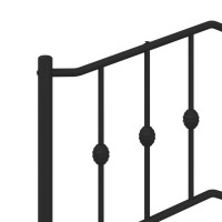 vidaXL Metal Headboard Black 39.4