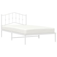 Vidaxl Metal Bed Frame With Headboard White 39.4