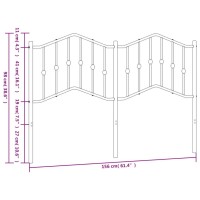 vidaXL Metal Headboard White 59.1