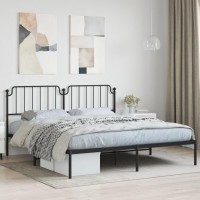 vidaXL Metal Bed Frame with Headboard Black 72