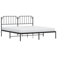 vidaXL Metal Bed Frame with Headboard Black 72