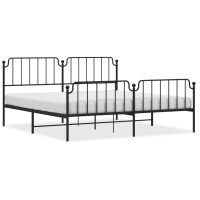 vidaXL Metal Bed Frame with Headboard and Footboard聽Black 76