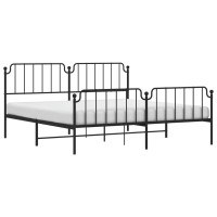 vidaXL Metal Bed Frame with Headboard and Footboard聽Black 76