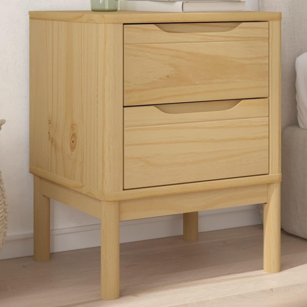 vidaXL Bedside Cabinet FLORO Wax Brown 17.7