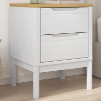 vidaXL Bedside Cabinet FLORO White 17.7