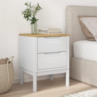 vidaXL Bedside Cabinet FLORO White 17.7