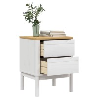 vidaXL Bedside Cabinet FLORO White 17.7