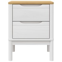 vidaXL Bedside Cabinet FLORO White 17.7