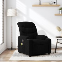 vidaXL Massage Recliner Chair Black Fabric