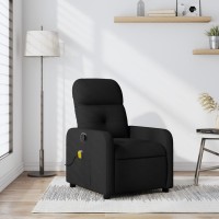 vidaXL Massage Recliner Chair Black Fabric