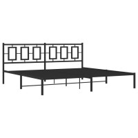 Vidaxl Metal Bed Frame With Headboard Black 76X79.9 King