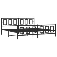 Vidaxl Metal Bed Frame With Headboard And Footboard Black 76X79.9 King