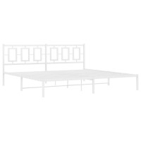 vidaXL Metal Bed Frame with Headboard White 76