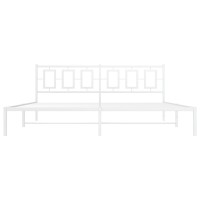 vidaXL Metal Bed Frame with Headboard White 76