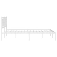 vidaXL Metal Bed Frame with Headboard White 76