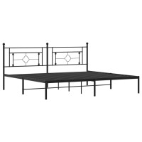 vidaXL Metal Bed Frame with Headboard Black 76