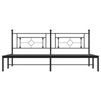 vidaXL Metal Bed Frame with Headboard Black 76