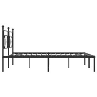 vidaXL Metal Bed Frame with Headboard Black 76