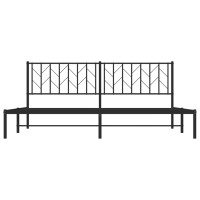 vidaXL Metal Bed Frame with Headboard Black 76