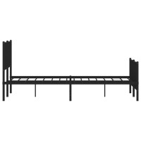 vidaXL Metal Bed Frame with Headboard and Footboard Black 59.1