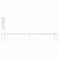 vidaXL Metal Bed Frame with Headboard White 39.4