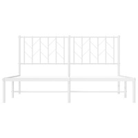 vidaXL Metal Bed Frame with Headboard White 59.1