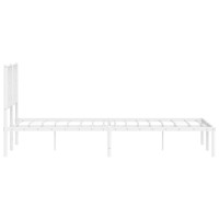 vidaXL Metal Bed Frame with Headboard White 59.1