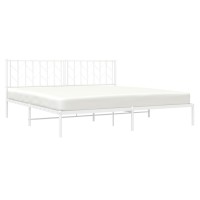 vidaXL Metal Bed Frame with Headboard White 76