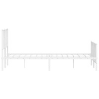 vidaXL Metal Bed Frame with Headboard and Footboard聽White 59.1