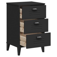 vidaXL Bedside Cabinet VIKEN Black Engineered Wood