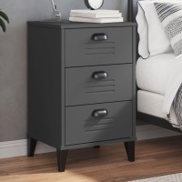 vidaXL Bedside Cabinet VIKEN Anthracite Gray Engineered Wood