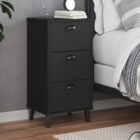 vidaXL Bedside Cabinet VIKEN Black Engineered Wood