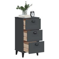 vidaXL Bedside Cabinet VIKEN Anthracite Gray Engineered Wood