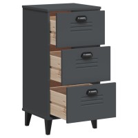 vidaXL Bedside Cabinet VIKEN Anthracite Gray Engineered Wood