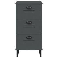 vidaXL Bedside Cabinet VIKEN Anthracite Gray Engineered Wood