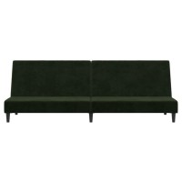 vidaXL 2-Seater Sofa Bed Dark Green Velvet
