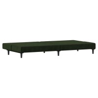 vidaXL 2-Seater Sofa Bed Dark Green Velvet