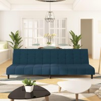 vidaXL 2-Seater Sofa Bed Blue Velvet