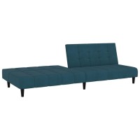 vidaXL 2-Seater Sofa Bed Blue Velvet